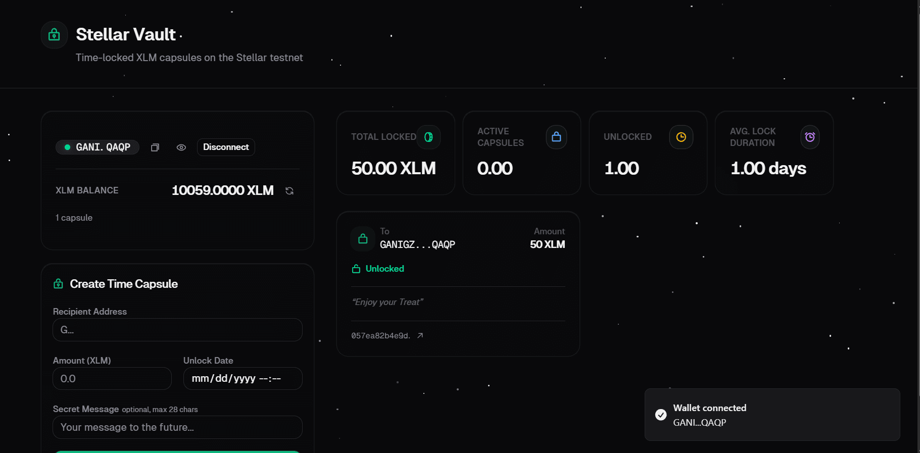 Stellar Time Capsule project screenshot